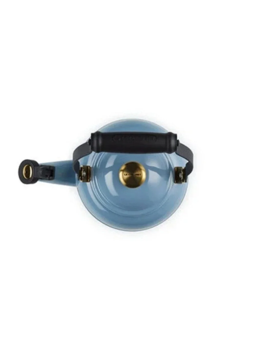 Le Creuset FIRE! NIB! 1.25QT(1.1L) Demi Kettle w/Gold Knob in Chambray. R2S!